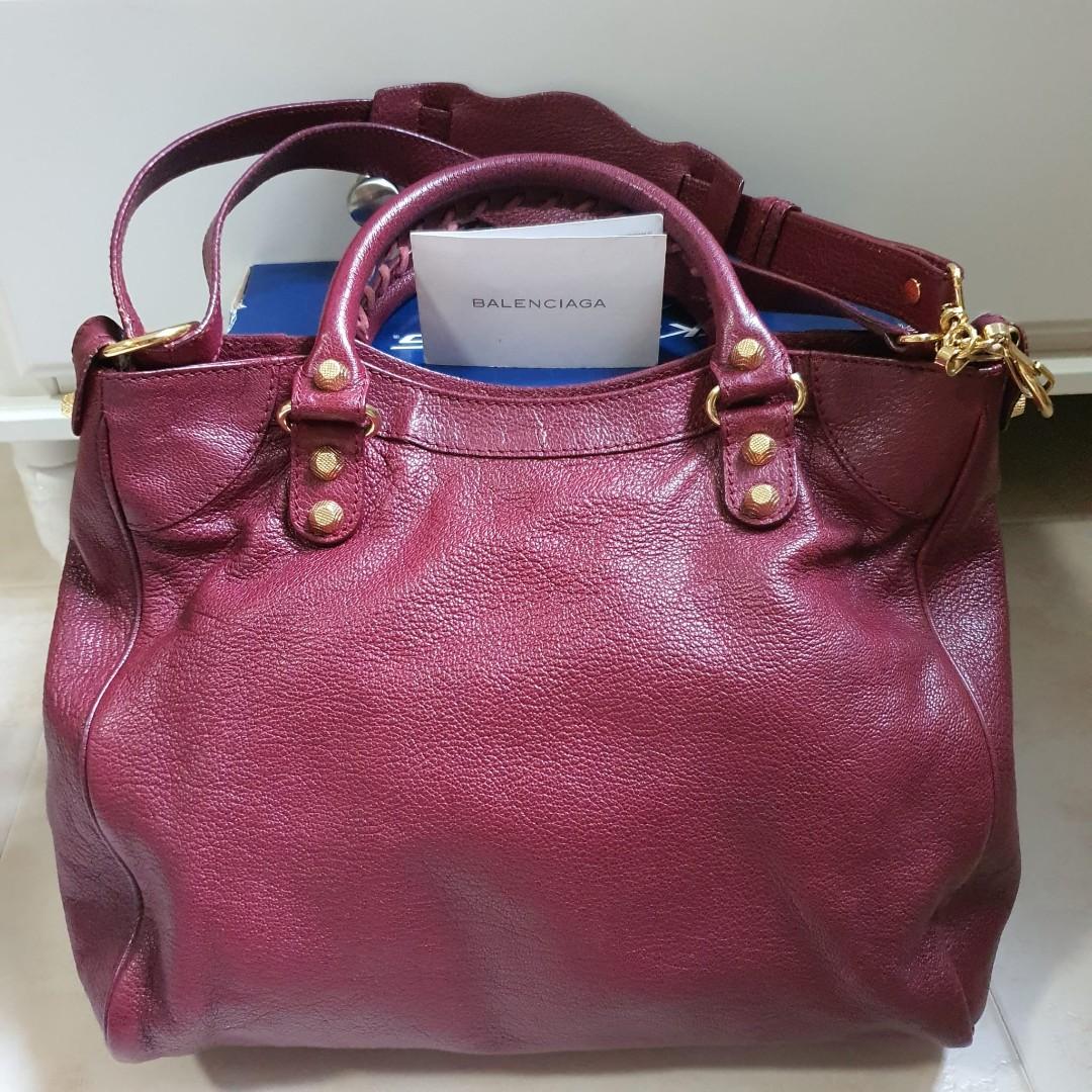 balenciaga bag maroon