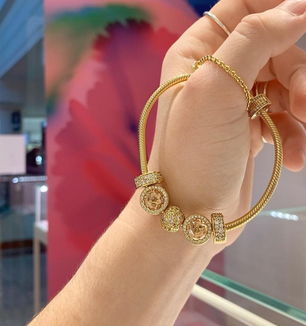 pandora authentic gold shine charms amd 