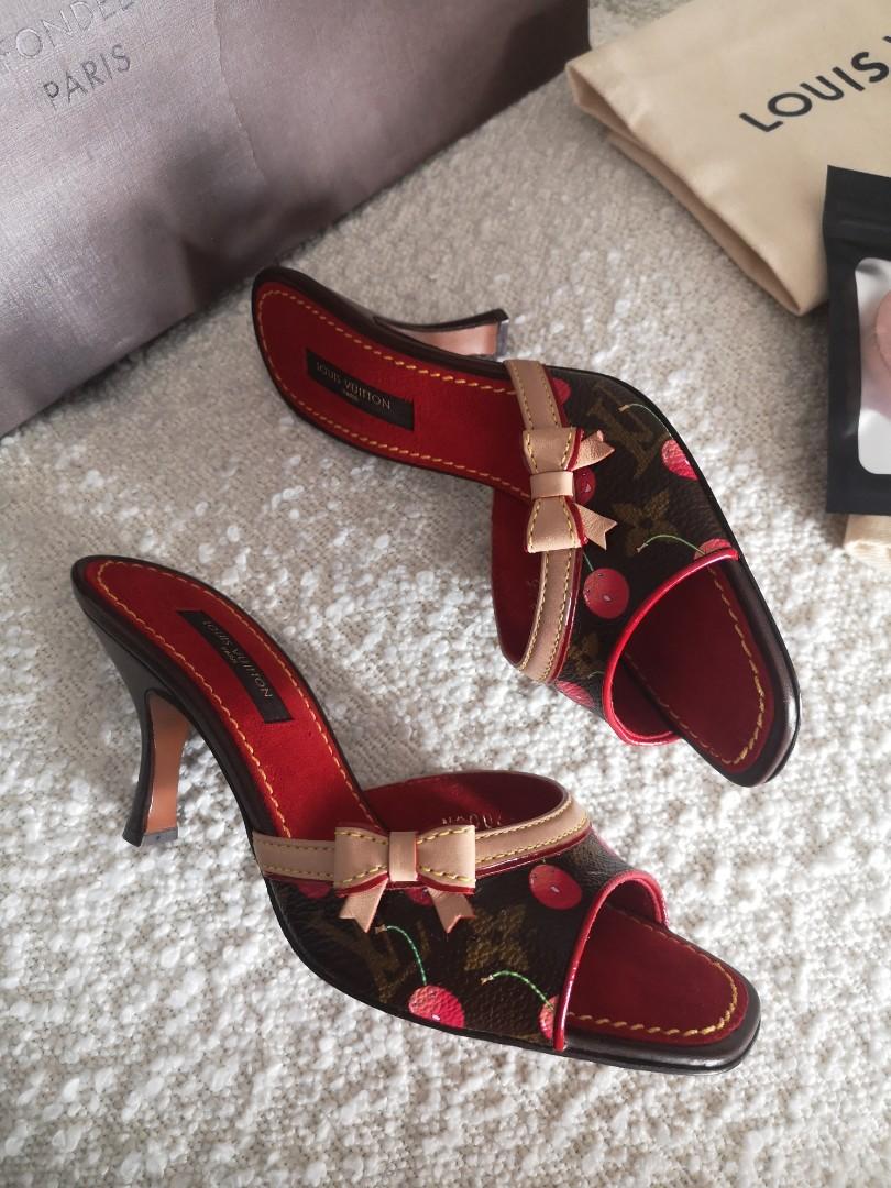 Louis Vuitton Satin Cherry Blossom Monogram Sandal Shoes Size 35.0 UK or  5.0 US