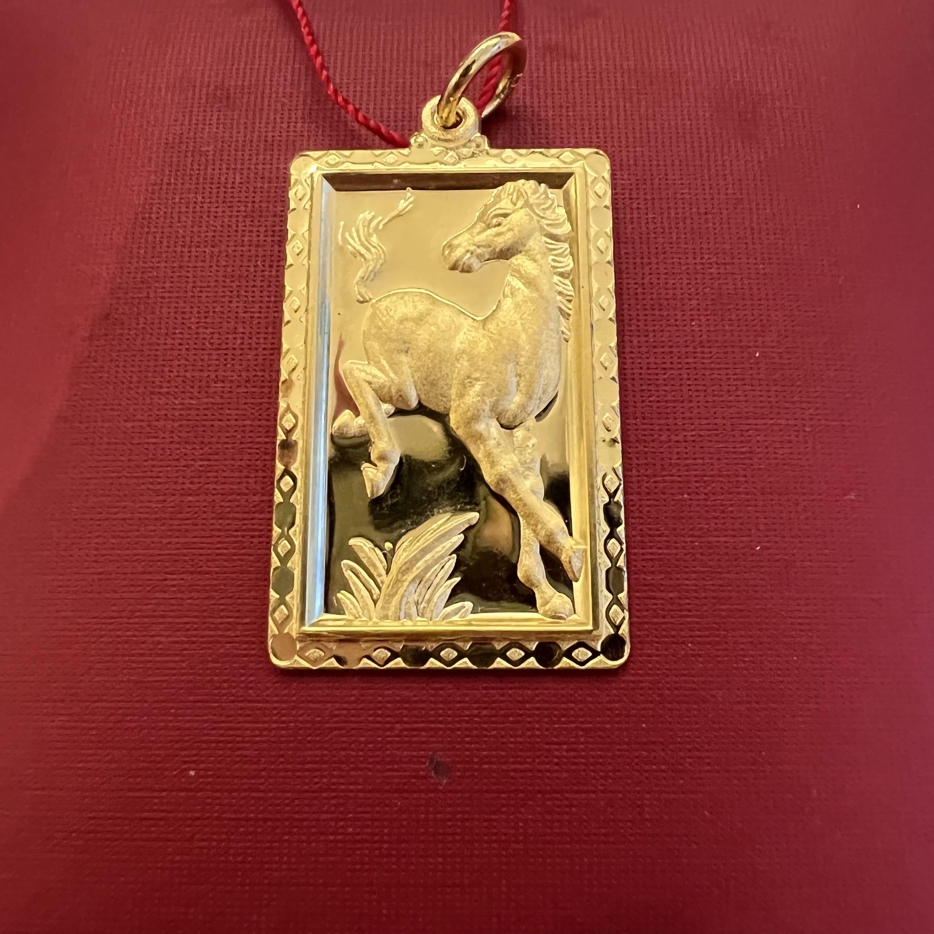 Gold horse pendant hot sale