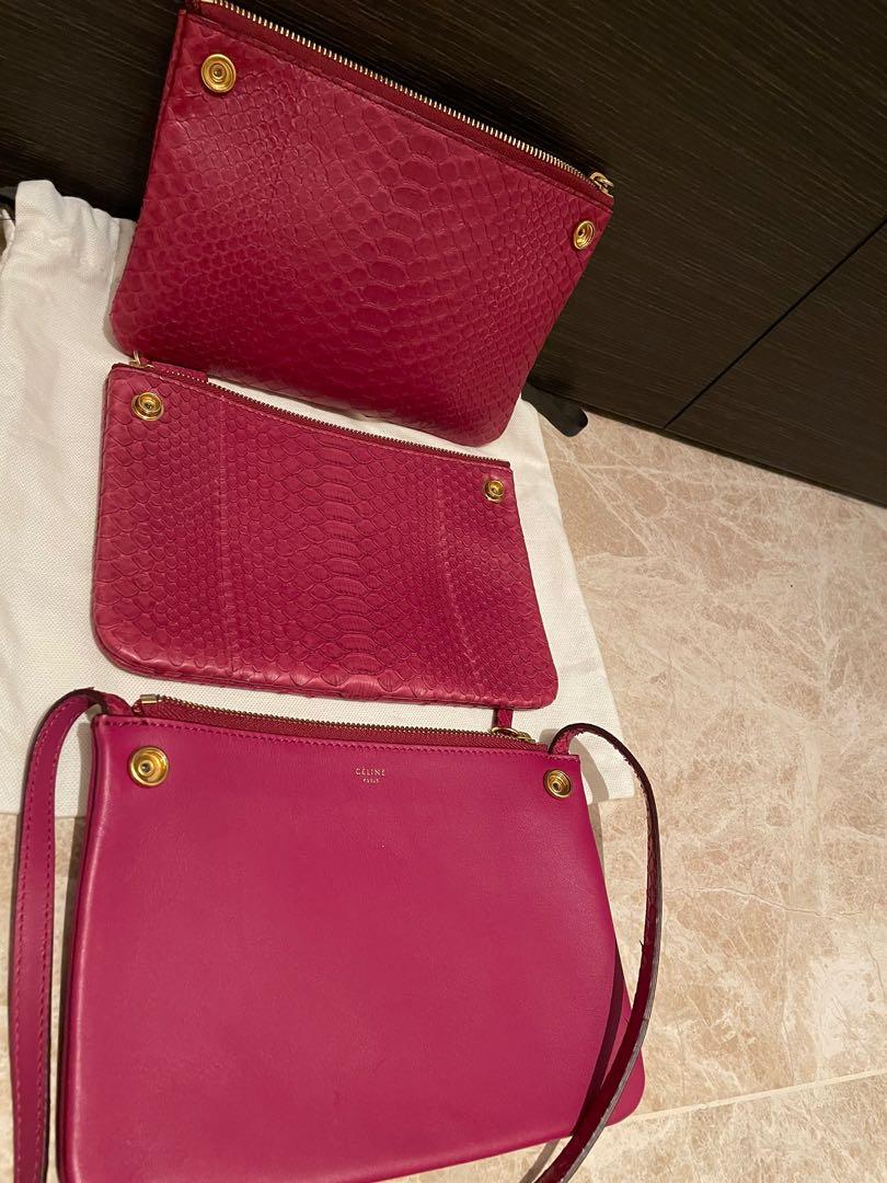 Celine Trio Small Pink Python