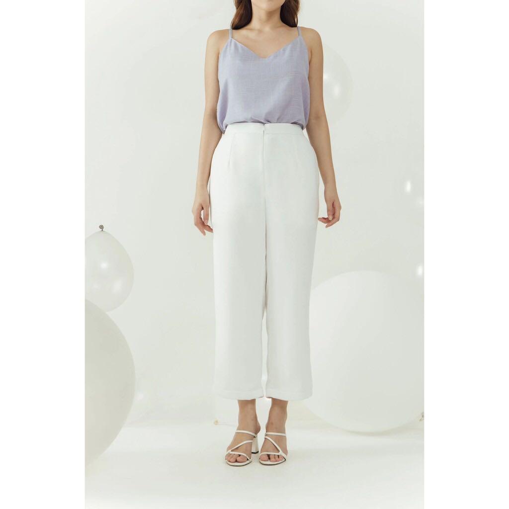 CLARYN Pants White Colour, Fesyen 