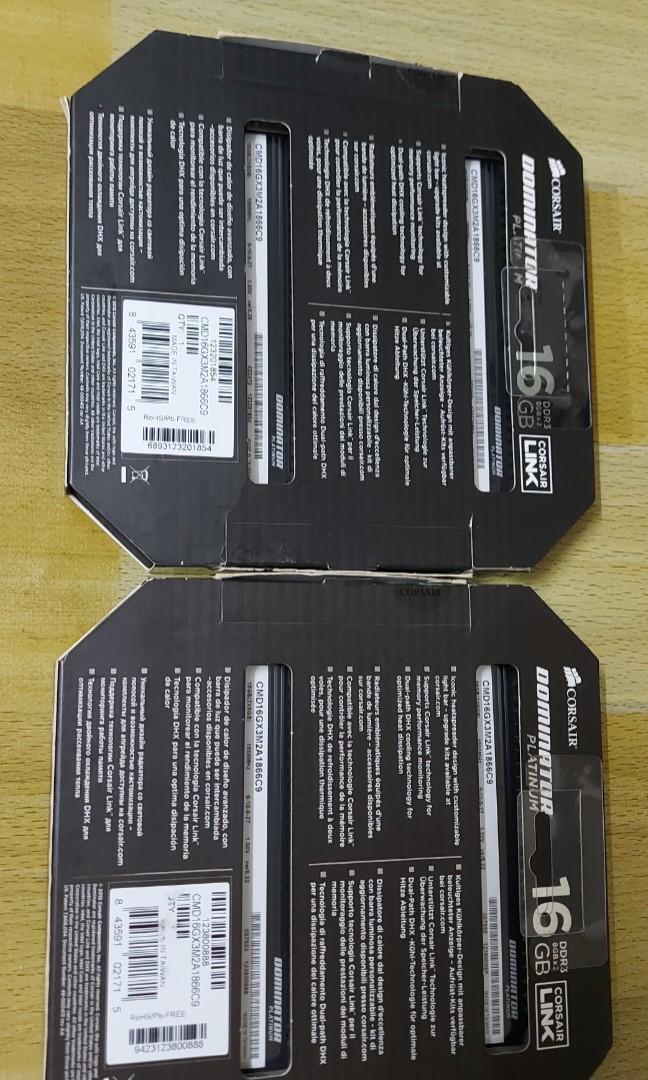 CMD16GX3M2A1866C9 DOMINATOR PLATINUM 16GB 2 x 8GB DDR3 DRAM