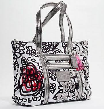 Coach poppy store graffiti tote