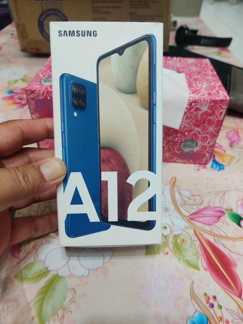 Demo set new Samsung galaxy A12 full set 6GB 128GB new never used