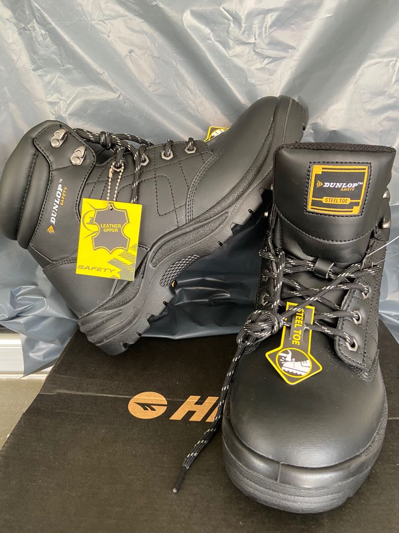 Dunlop Safety Boots Leather Upper Men s Fashion Footwear Boots