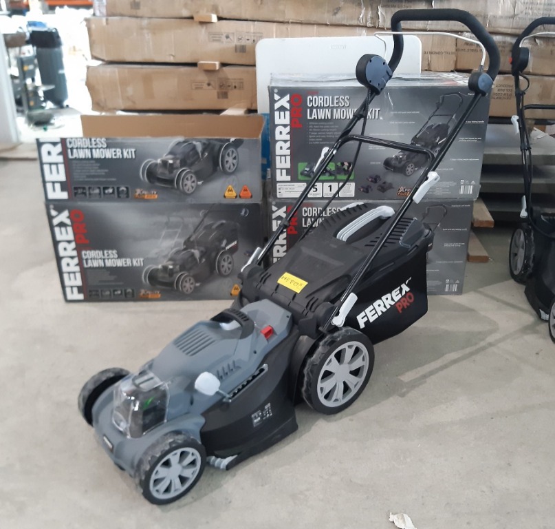 Ferrex Pro 2x20V Cordless Lawn Mower Kit, Furniture & Home Living