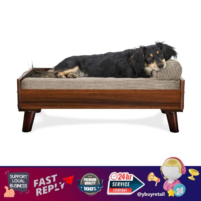 Furhaven Pet Furniture for Dogs and Cats Mid Century Modern Style Elevated Dog Bed Frame Compatible with Furhaven Beds Walnut Medium Pet Supplies Homes Other Pet Accessories on Carousell