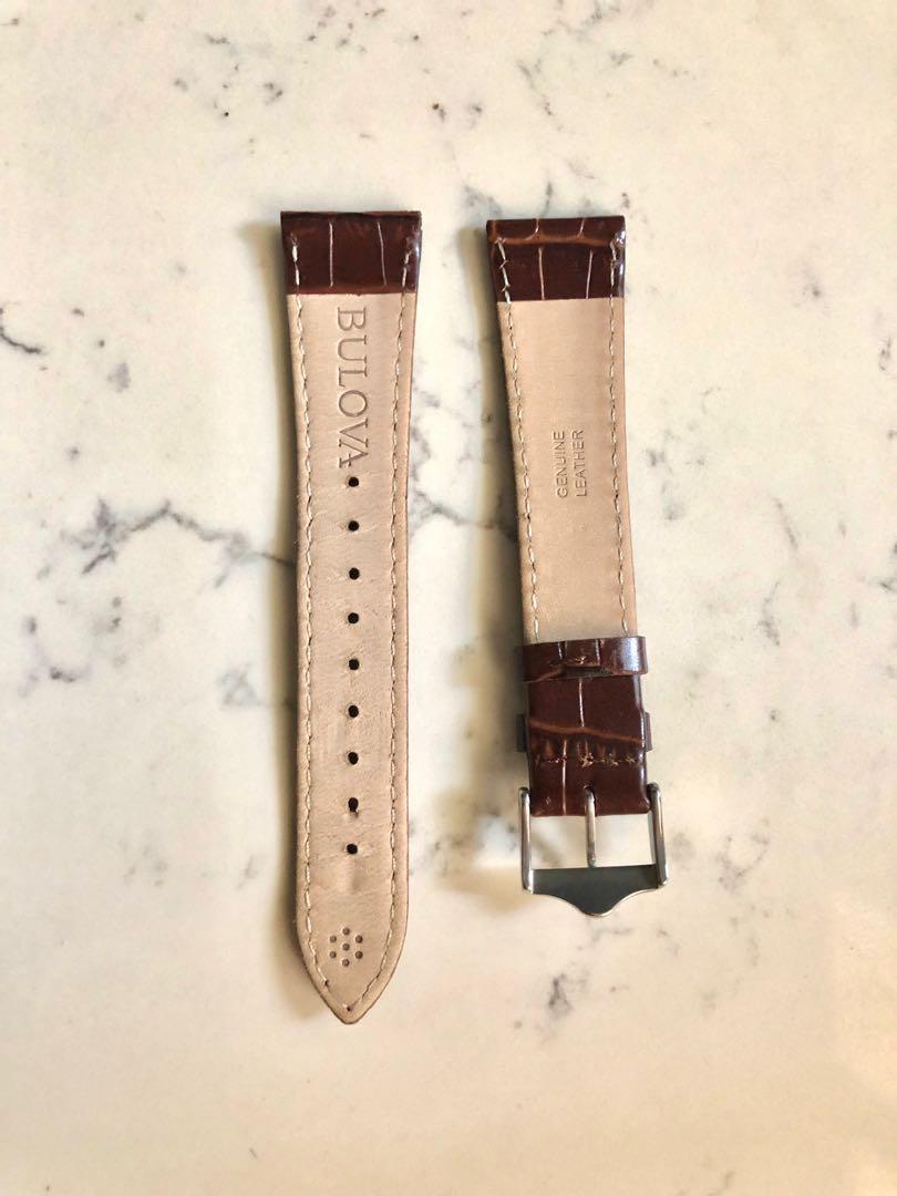 Bulova 20mm leather top watch band