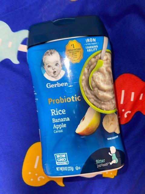 Gerber Cereal Probiotic Rice Banana Apple Babies Kids