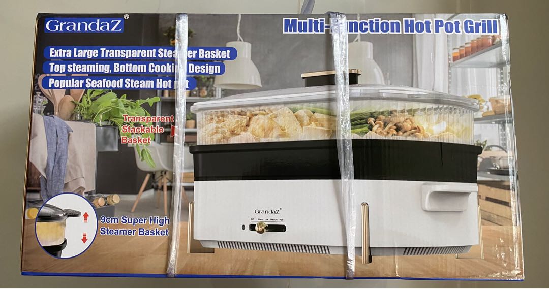 GrandaZ MultiFunction Hot Pot Grill, 家庭電器, 廚房電器, 燒烤爐及火鍋鍋具 Carousell
