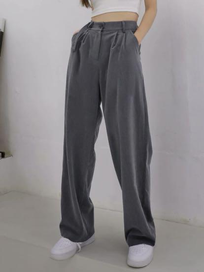 Grey flowy pants on sale