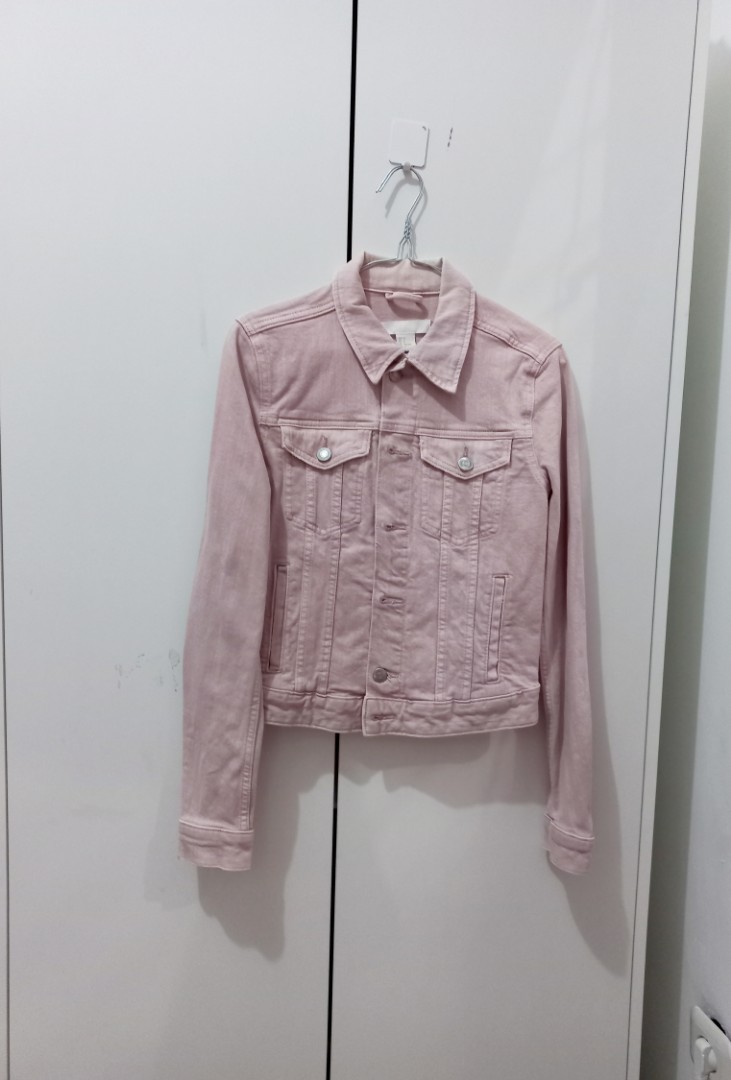 H\u0026M Pink Jeans Jacket, Fesyen Wanita 
