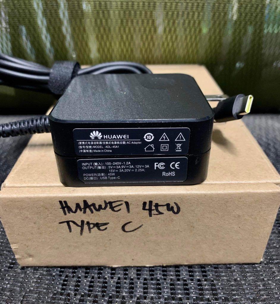 Huawei 45watts Type C Laptop Charger, Computers & Tech, Parts