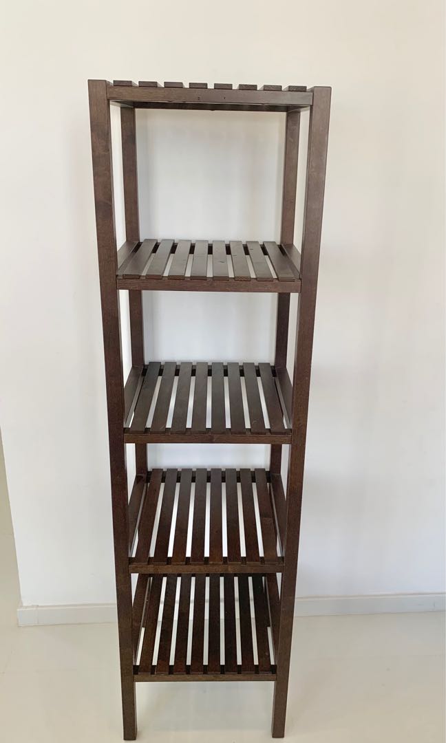 IKEA Molger Shelving Unit, Shelf Wood bathroom Dark Brown Wood