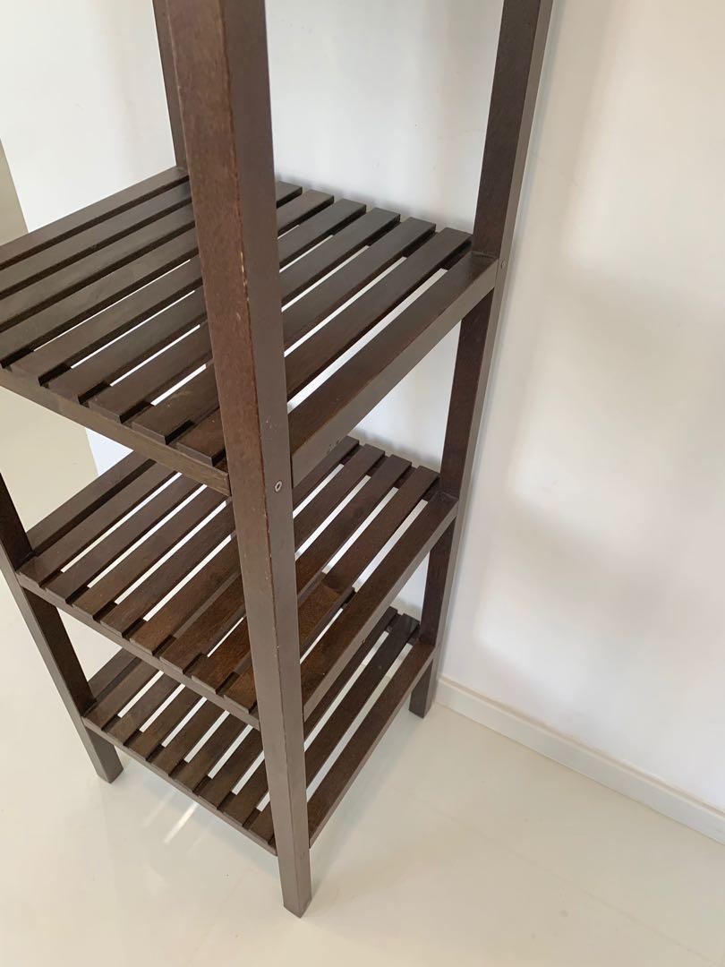IKEA Molger Shelving Unit, Shelf Wood bathroom Dark Brown Wood