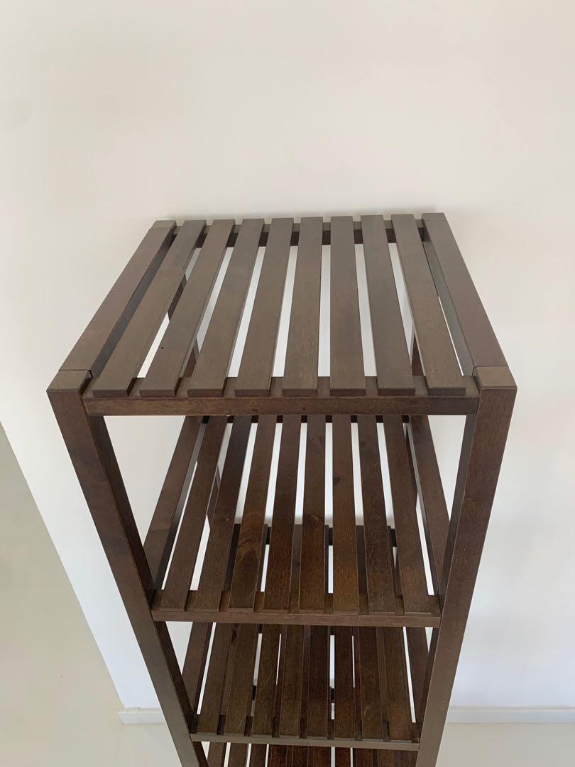 IKEA Molger Shelving Unit, Shelf Wood bathroom Dark Brown Wood