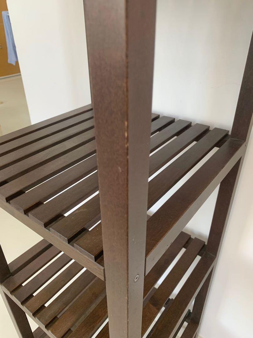 IKEA Molger Shelving Unit, Shelf Wood bathroom Dark Brown Wood
