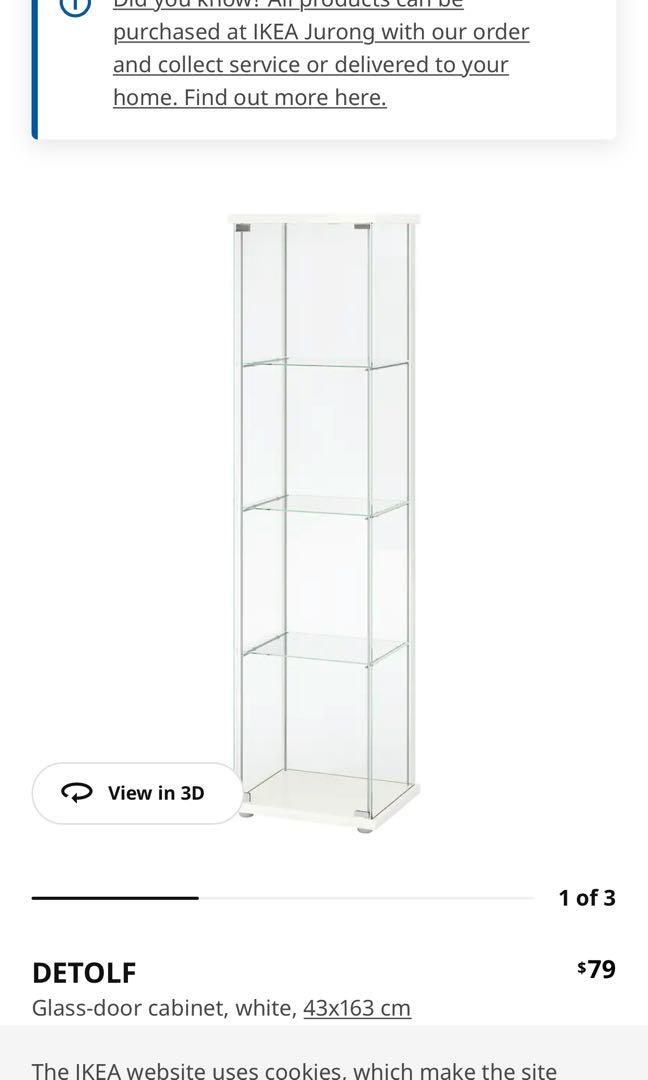 IKEA DETOLF Glassdoor dark brown colour 43x163 cm, Furniture