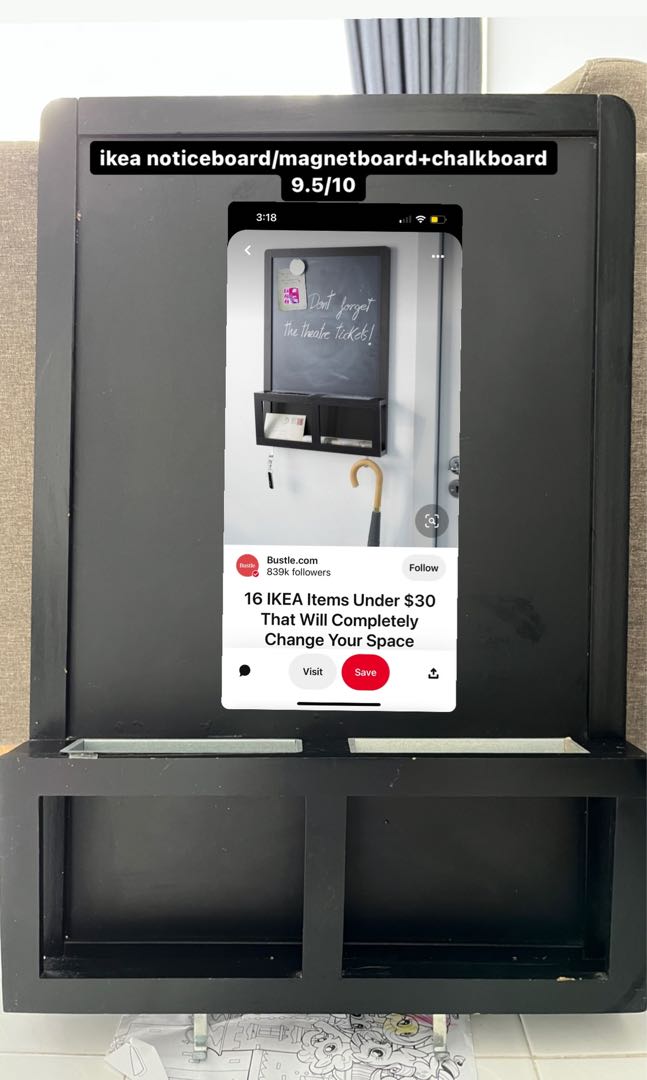 ikea luns notice board+chalkboard, Furniture & Home