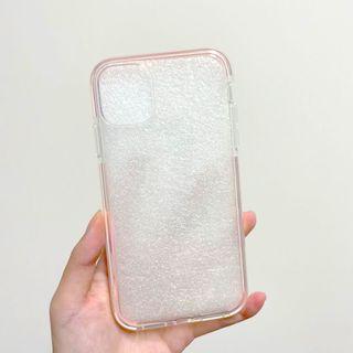 iPhone 11手機殼/僅試裝過💗/透明/馬卡龍粉色邊框