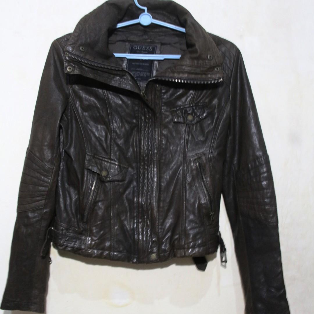 Jaket kulit guess original