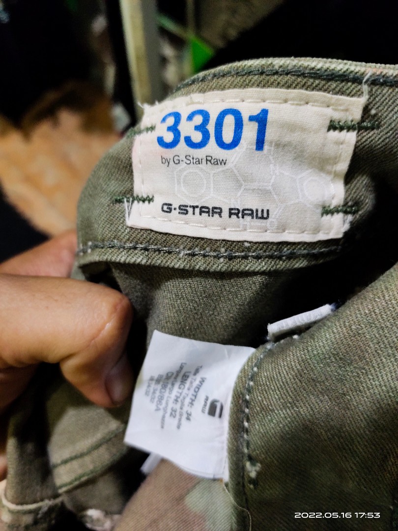 Jeans G star RAW 3301, Fesyen Pria 