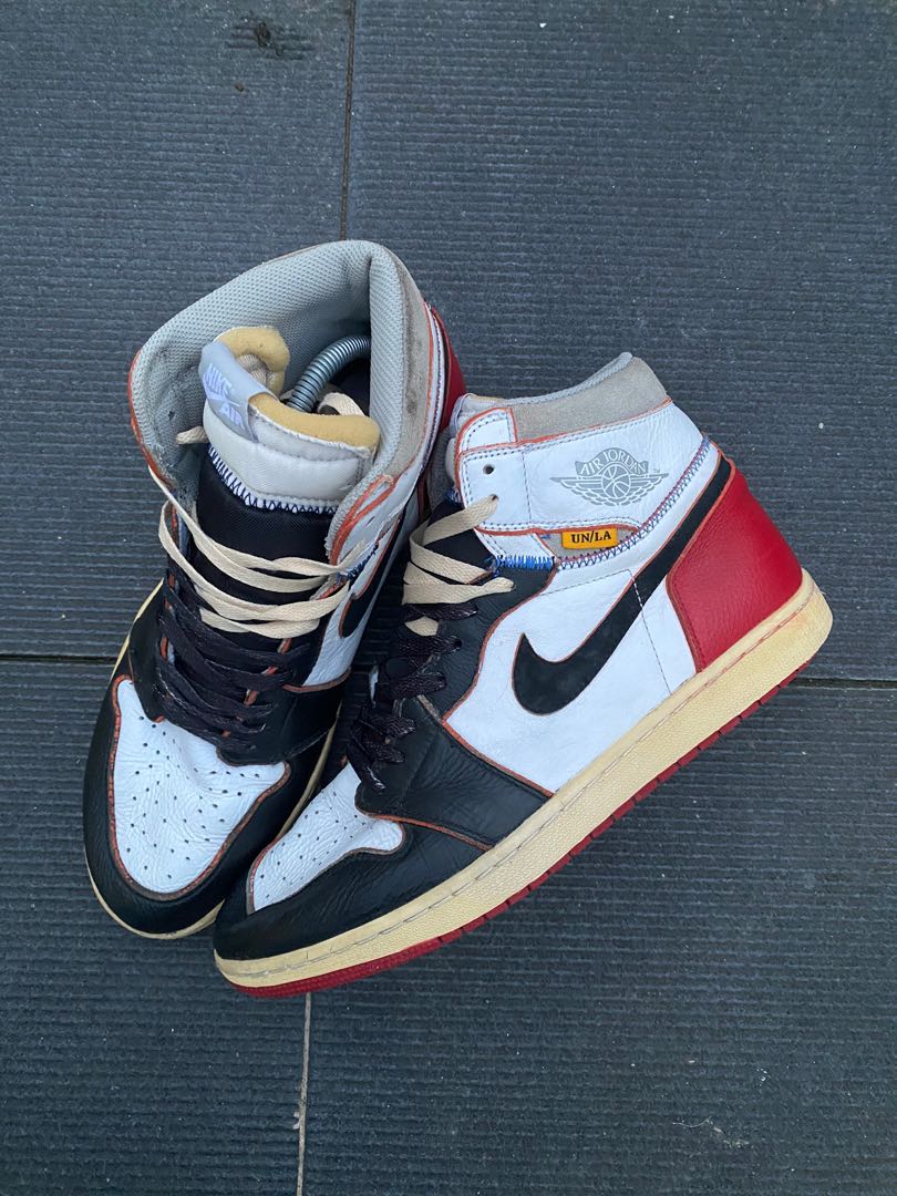 Jordan 1 Retro High Union Black Toe, Fesyen Pria, Sepatu , Sneakers di  Carousell