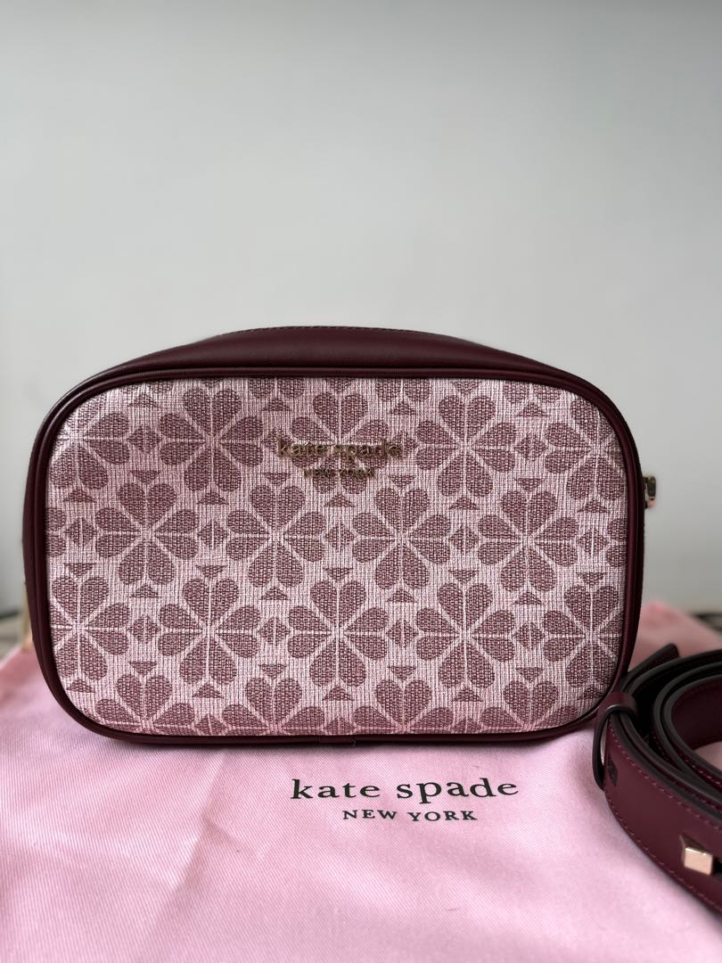Kate Spade flower jacquard camera bag, Luxury, Bags & Wallets on Carousell