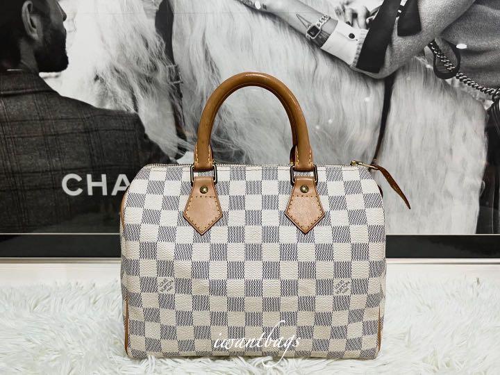 Louis Vuitton Speedy 25 Damier Azur Handbag  eBay