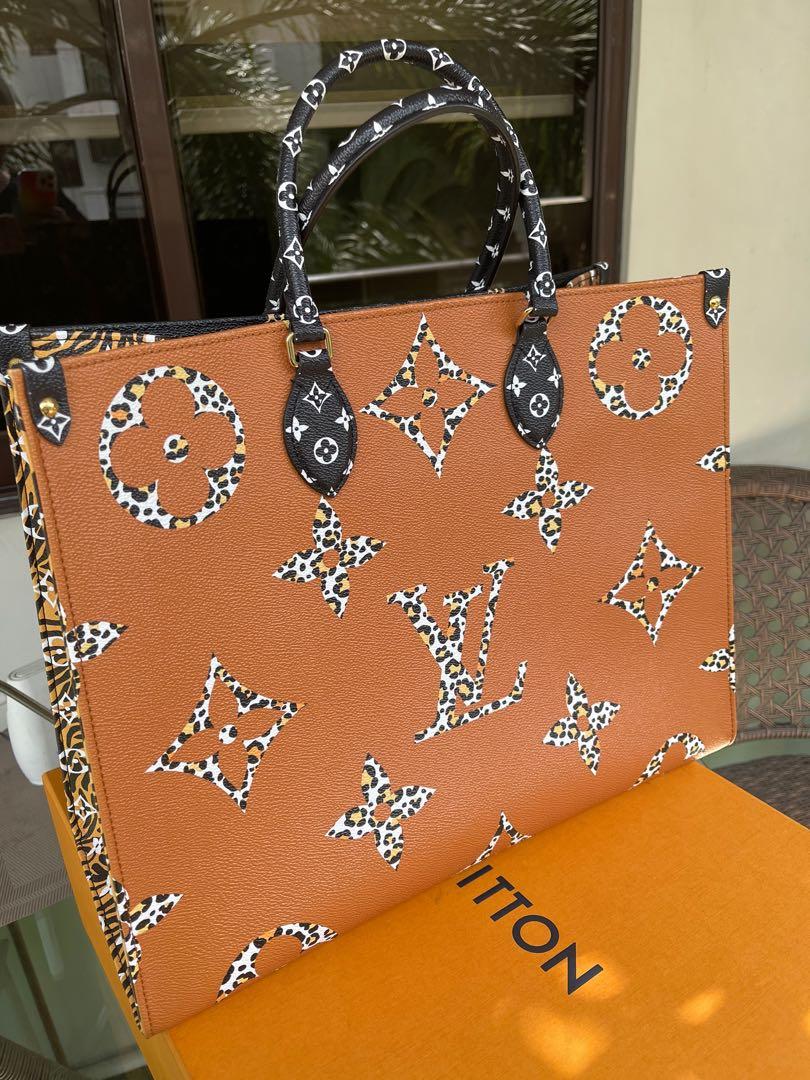 Black and Orange Jungle Giant Monogram OnTheGo Tote GM, 2019