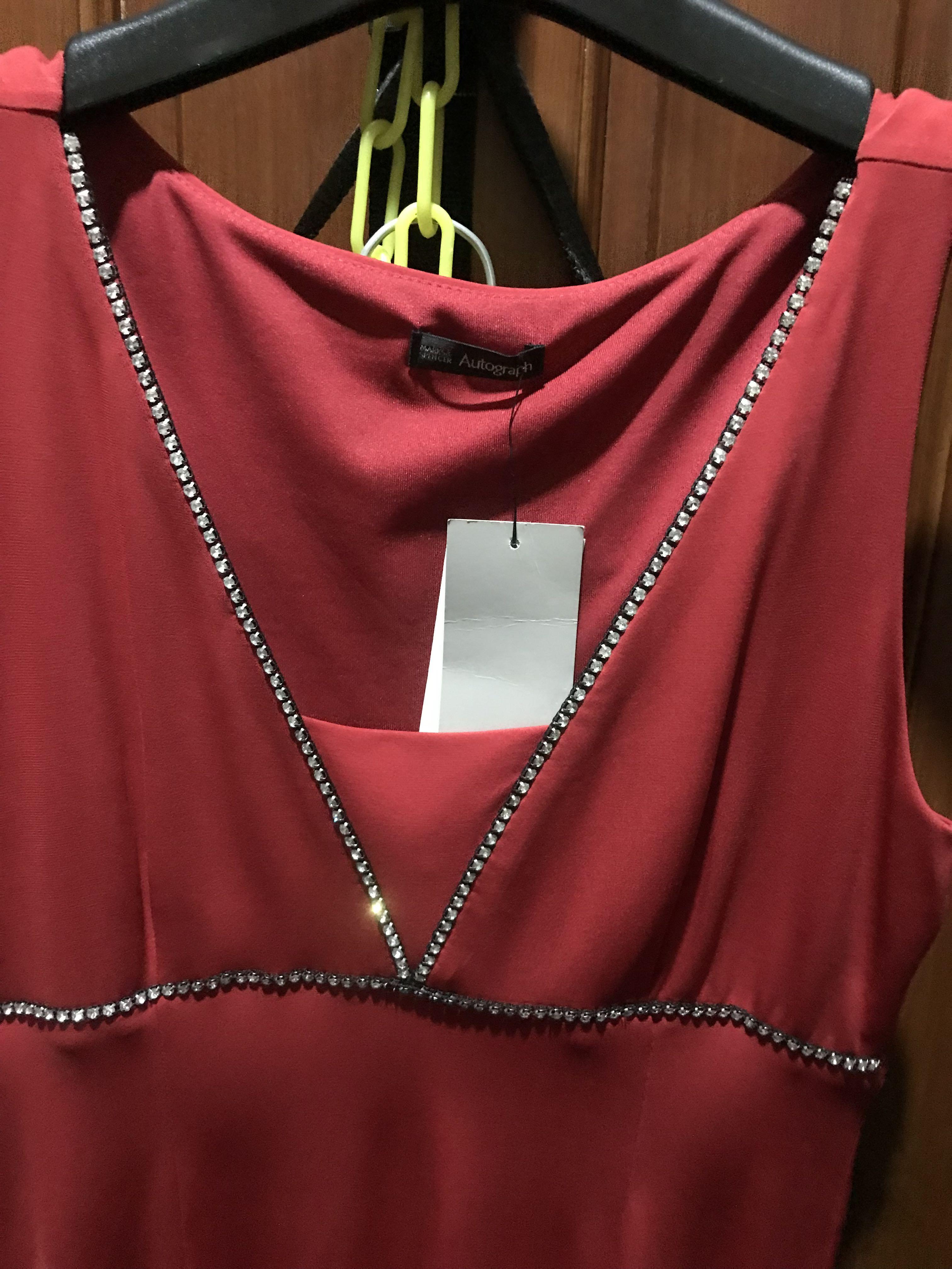 Marks and spencer red dress autograph outlet