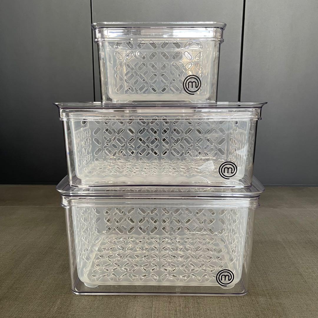 Masterchef Fridge Container With Drainage and Lid, Furniture & Home