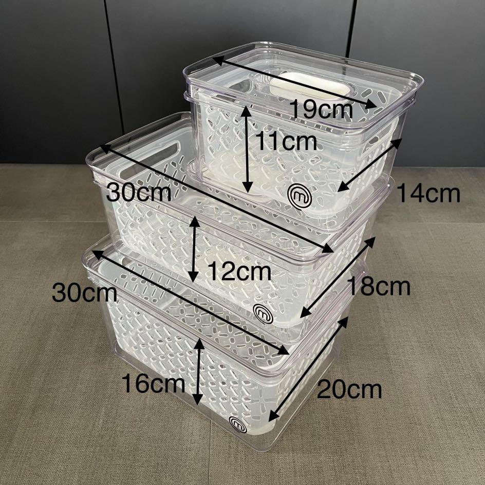 Masterchef Fridge Container With Drainage and Lid, Furniture & Home
