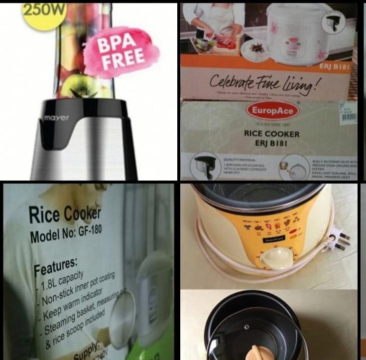 Mayer blender, Europace Rice Cooker, Golden Fuji GF180 Rice Cooker