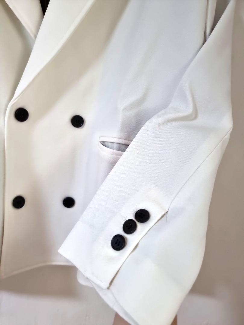Men women oversized white blazer