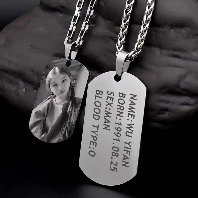 Name engrave army dog tag necklace Men s Fashion Watches