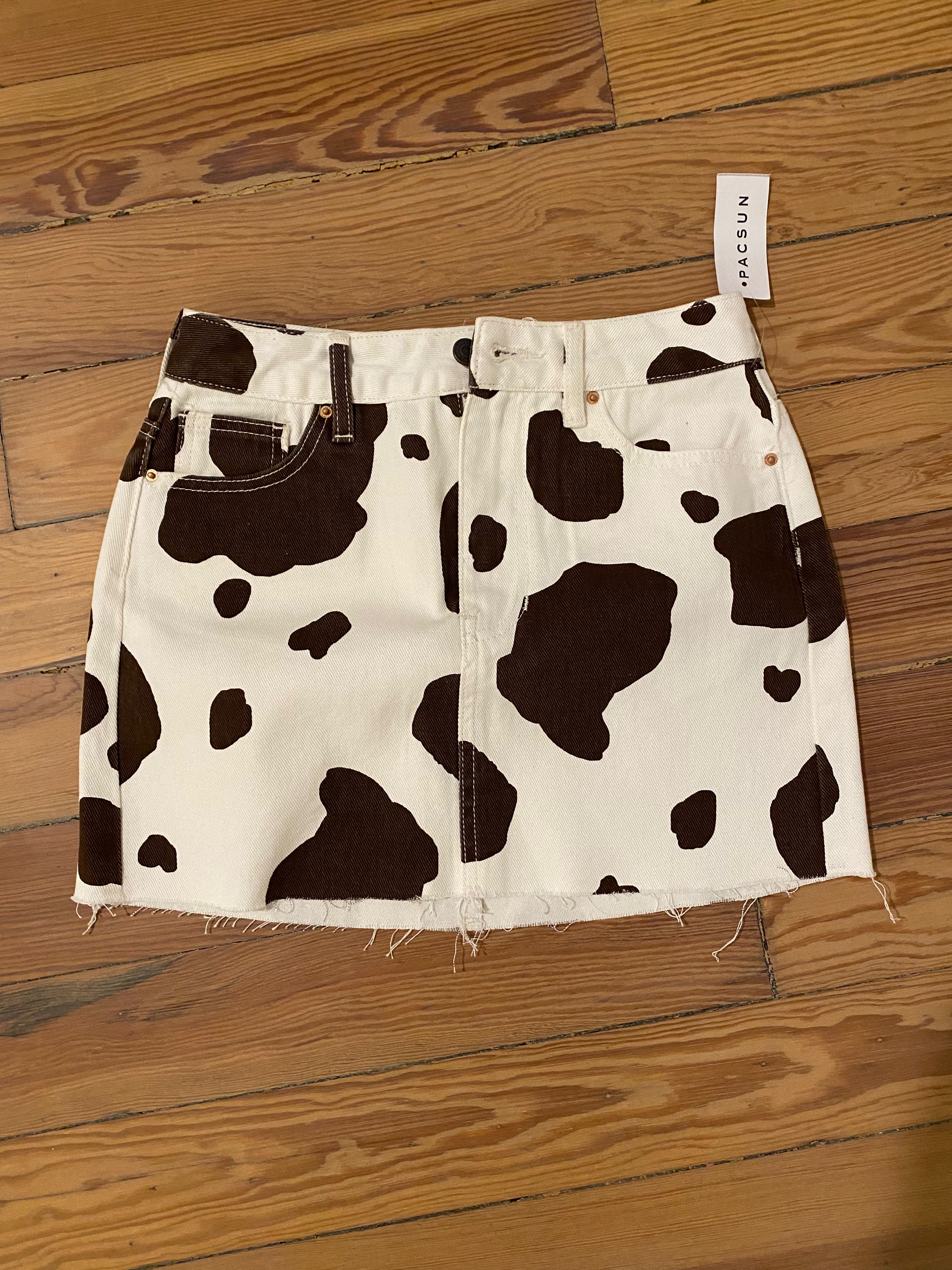 Cow print on sale skirt pacsun