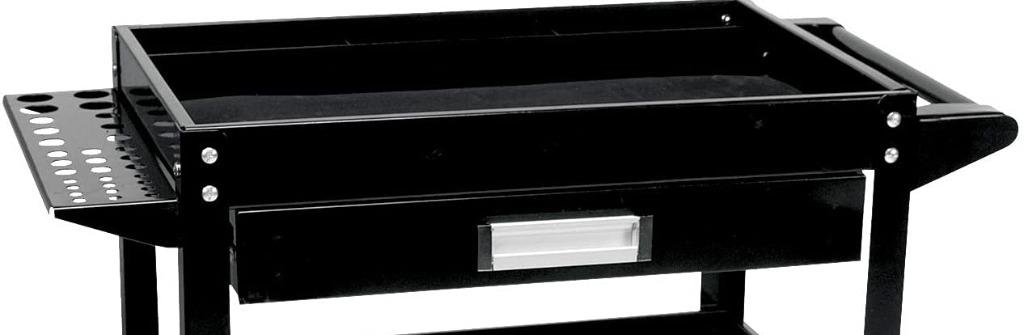 PERFORMANCE TOOL 3 Shelf Utility Cart with Drawer Black