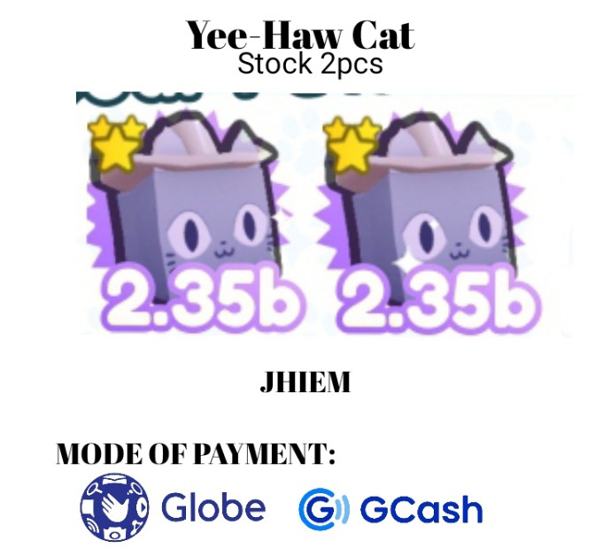 Pet Simulator X Yee Haw Cat!!!, Video Gaming, Gaming Accessories, In