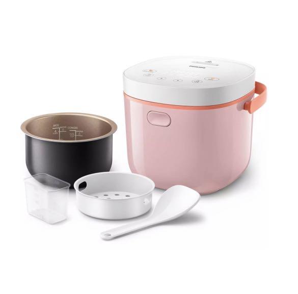 Philips 0.7L Mini Rice Cooker Pink (HD3070), TV & Home Appliances