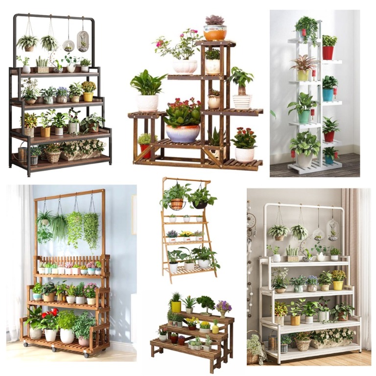Plant Rack Plant Stand Wooden Plant Bamboo Rack Self Flower Rack For ...