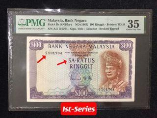 PMG35 A3 Last Prefix Sa-ratus Malaysia 1st-Series RM100 A/3 101704