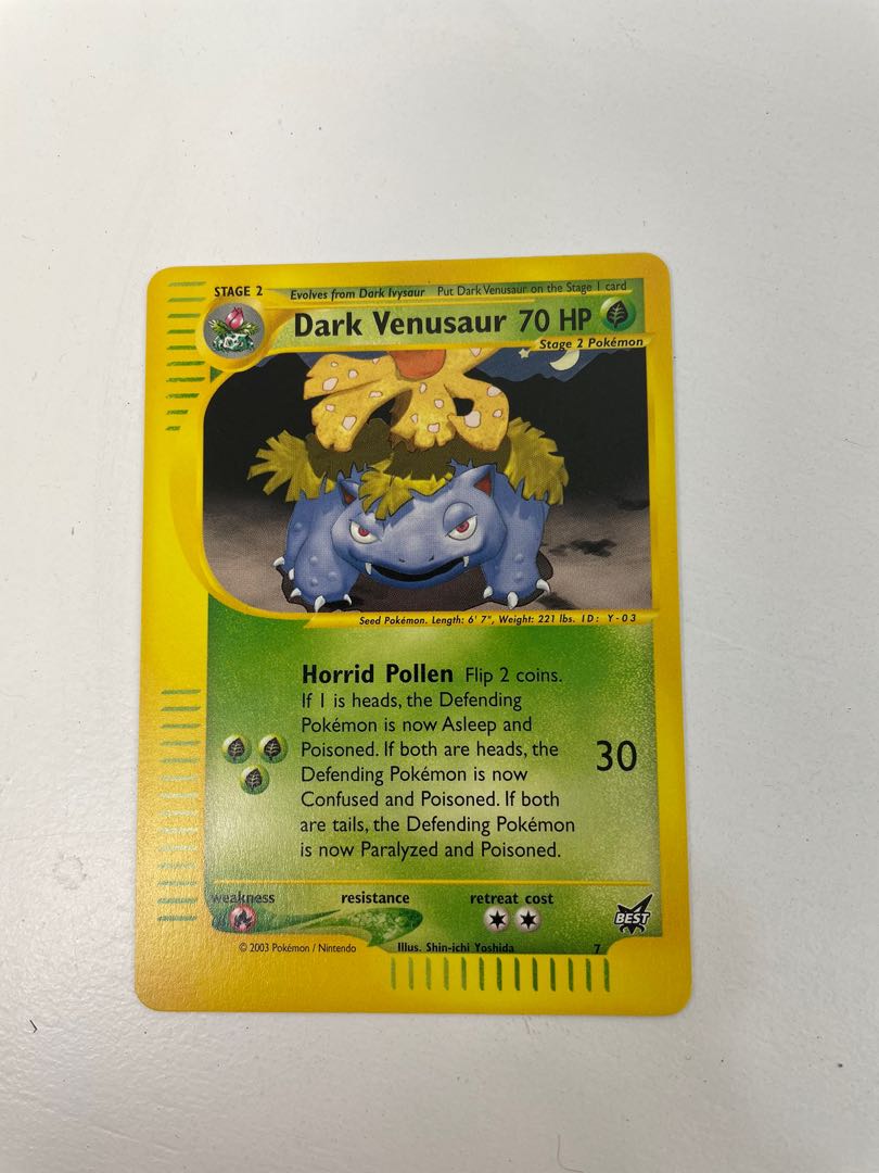 PSA 10 GEM MINT Dark Venusaur # 7 WINNER Best of Game PROMO Pokemon Card