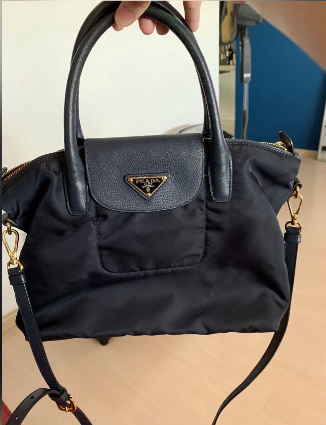 Prada Nylon tote bag - navy blue, Women's Fashion, Bags & Wallets,  Cross-body Bags on Carousell