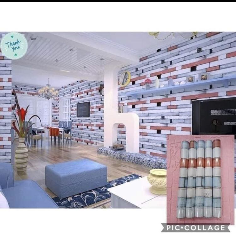 PVC WALLPAPER STICKER WATERPROOF 10meters x 45cm size, Furniture & Home