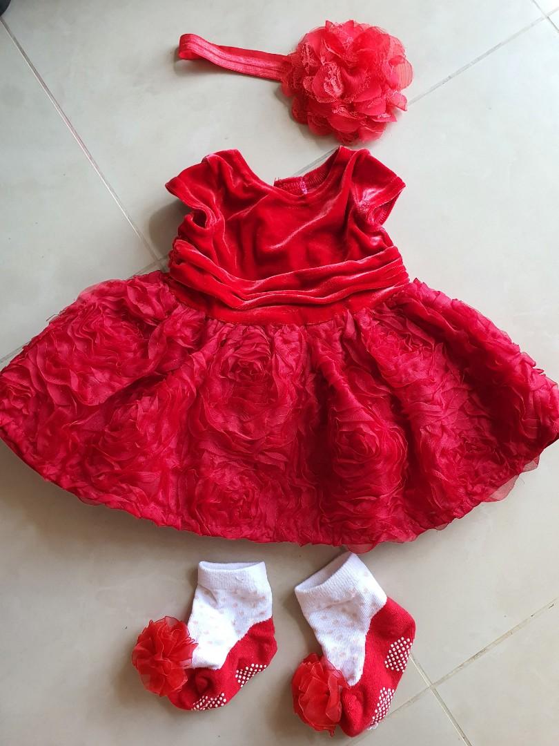 Red party dress for newborn baby girl Babies Kids Babies