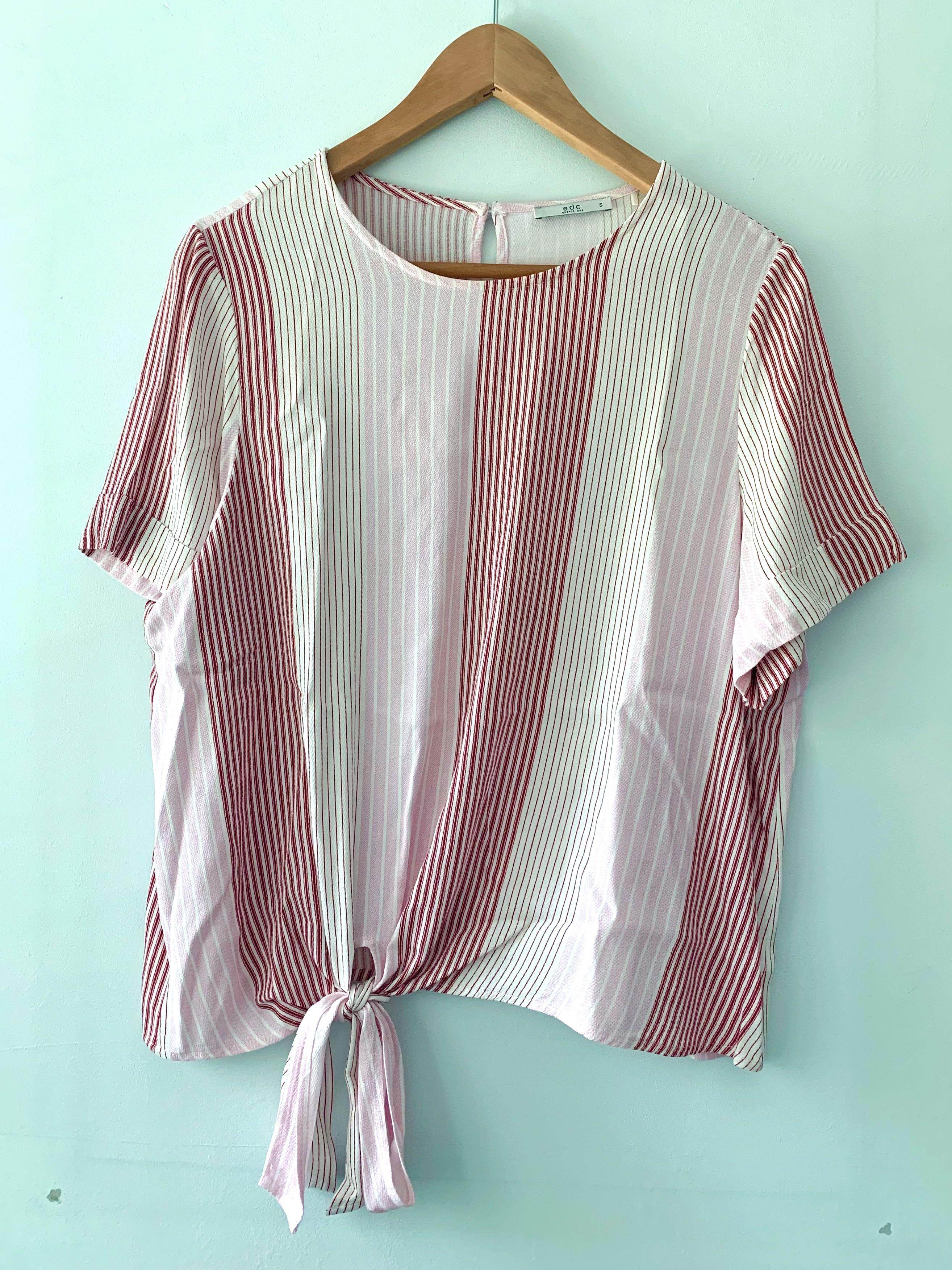 Fashion Blouses Shirt-Blouses Esprit Shirt Blouse pink striped pattern casual look 