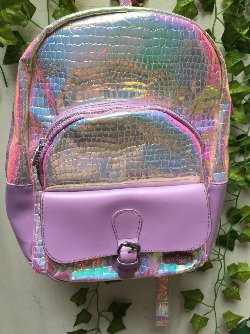 Smiggle holographic backpack best sale