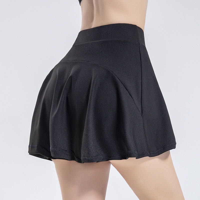 BLACK Sports Tennis Short Skirt with 